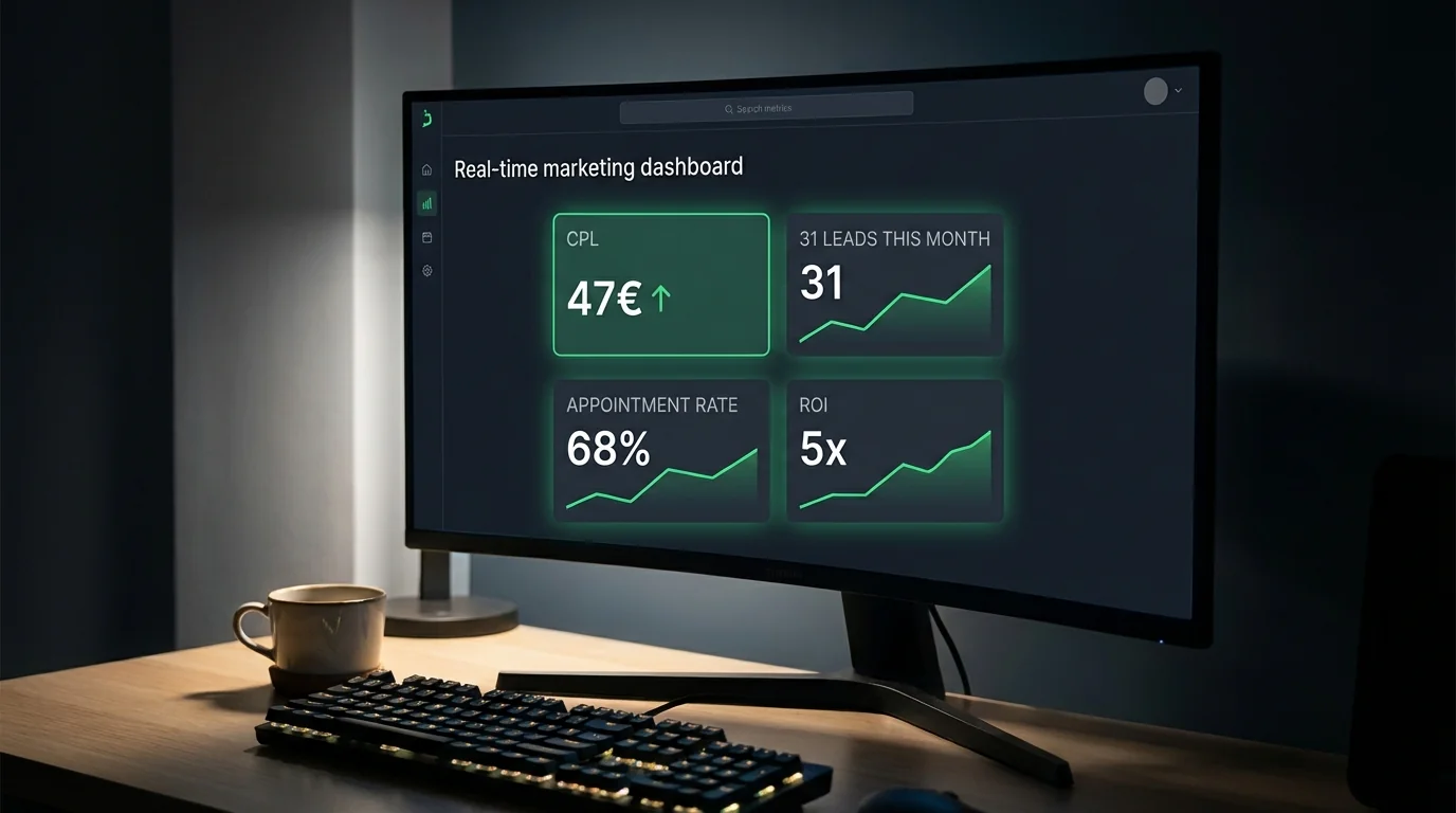 Dashboard de resultados y métricas en tiempo real