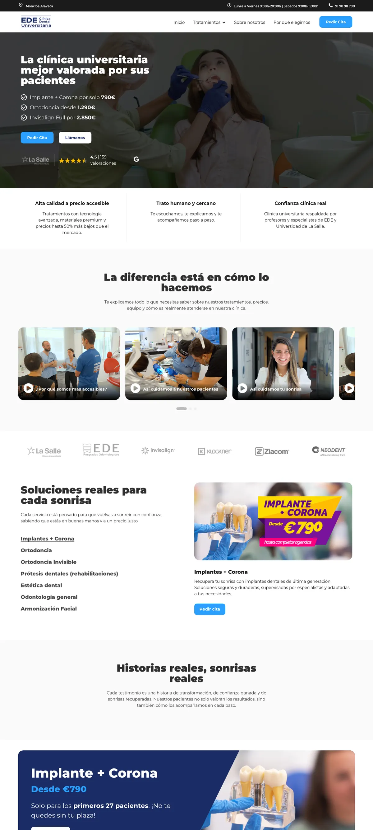 Web dental – Clínica Dental Universitaria EDE